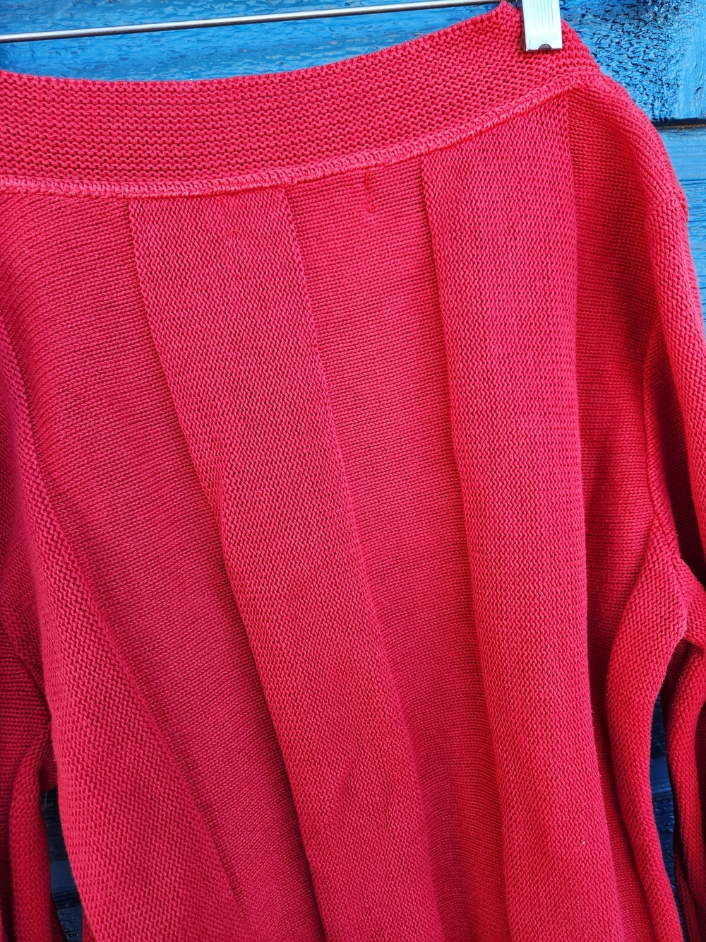 Willow Bright Red Asymmetric Button-Front Women's Cardigan - Picture 6 of 6